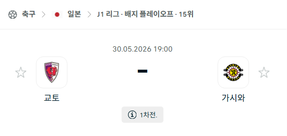 [일본 J리그] 5월30일 교토 상가 vs 가시와 레이솔 | 스포츠 분석 무료 중계 토친놈