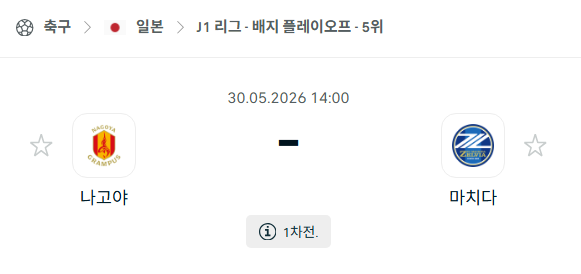 [일본 J리그] 5월30일 나고야 그램퍼스 vs 마치다 젤비아 | 스포츠 분석 무료 중계 토친놈